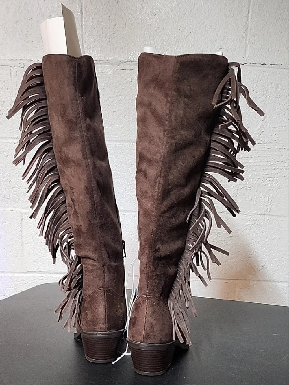 Universal Thread Patsy Brown Suede Over-the-Knee Fringe Boots